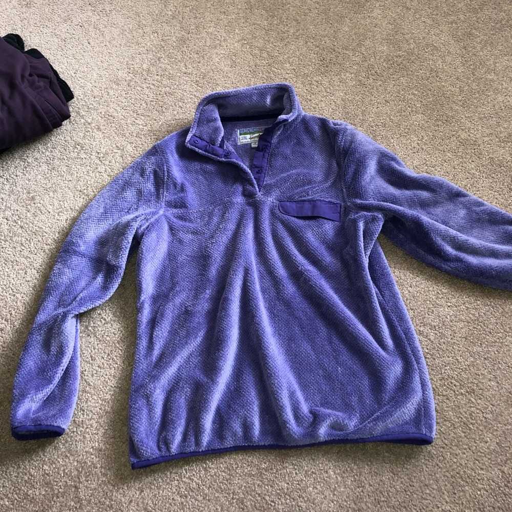 purple fuzzy quarter button